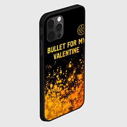 Чехол для iPhone 12 Pro Max Bullet For My Valentine - gold gradient: символ св, цвет: 3D-черный — фото 2