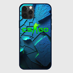 Чехол для iPhone 12 Pro Max CS GO blue green style, цвет: 3D-черный