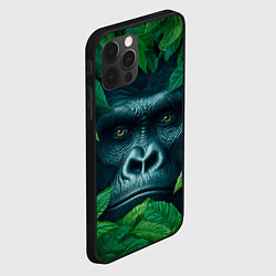 Чехол для iPhone 12 Pro Max Горилла в кустах, цвет: 3D-черный — фото 2