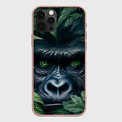 Чехол для iPhone 12 Pro Max Крупная морда гориллы, цвет: 3D-светло-розовый