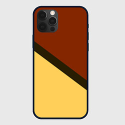 Чехол для iPhone 12 Pro Max Желто-красный диагональ, цвет: 3D-черный