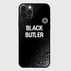 Чехол для iPhone 12 Pro Max Black Butler glitch на темном фоне: символ сверху, цвет: 3D-черный