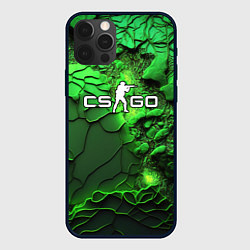 Чехол для iPhone 12 Pro Max CS GO green abstract, цвет: 3D-черный