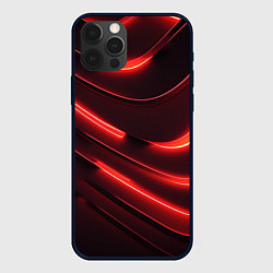 Чехол для iPhone 12 Pro Max Красный неон абстракция, цвет: 3D-черный