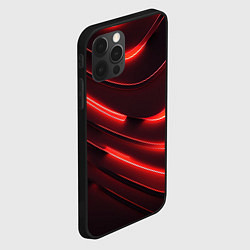 Чехол для iPhone 12 Pro Max Красный неон абстракция, цвет: 3D-черный — фото 2