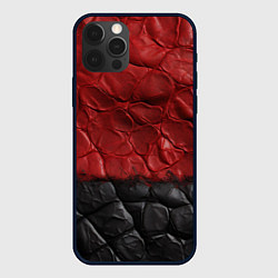 Чехол для iPhone 12 Pro Max Черная красная текстура, цвет: 3D-черный