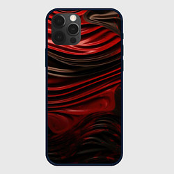 Чехол для iPhone 12 Pro Max Кожаная красная и черная текстура, цвет: 3D-черный