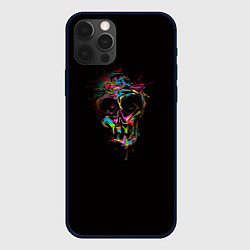 Чехол для iPhone 12 Pro Max Череп - потекшие краски, цвет: 3D-черный