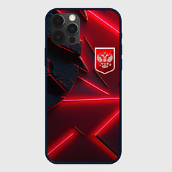 Чехол для iPhone 12 Pro Max Красный герб РФ, цвет: 3D-черный