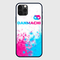 Чехол для iPhone 12 Pro Max DanMachi neon gradient style: символ сверху, цвет: 3D-черный