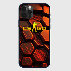 Чехол для iPhone 12 Pro Max CS GO orange logo, цвет: 3D-черный