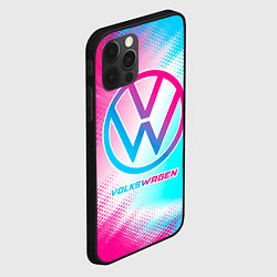 Чехол для iPhone 12 Pro Max Volkswagen neon gradient style, цвет: 3D-черный — фото 2