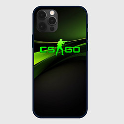 Чехол для iPhone 12 Pro Max CS GO black green logo, цвет: 3D-черный