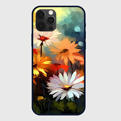 Чехол для iPhone 12 Pro Max Маслянные ромашки, цвет: 3D-черный