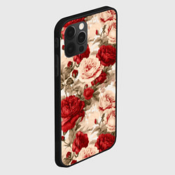 Чехол для iPhone 12 Pro Max Розы паттерн, цвет: 3D-черный — фото 2
