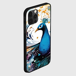 Чехол для iPhone 12 Pro Max Краски, павлин, цвет: 3D-черный — фото 2