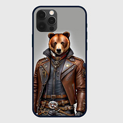 Чехол для iPhone 12 Pro Max Cool bear - steampunk - neural network, цвет: 3D-черный