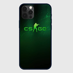 Чехол для iPhone 12 Pro Max CSGO green logo, цвет: 3D-черный