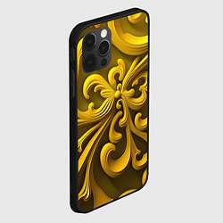 Чехол для iPhone 12 Pro Max Желтый объемный узор, цвет: 3D-черный — фото 2