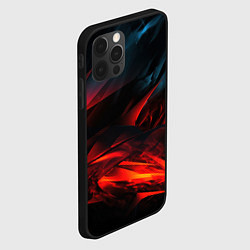 Чехол для iPhone 12 Pro Max Red black abstract, цвет: 3D-черный — фото 2