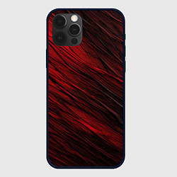 Чехол для iPhone 12 Pro Max Black red texture, цвет: 3D-черный