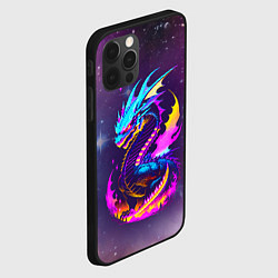 Чехол для iPhone 12 Pro Max Space dragon - neon glow - neural network, цвет: 3D-черный — фото 2