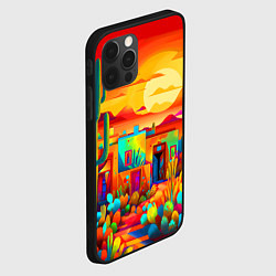 Чехол для iPhone 12 Pro Max Мексиканский янтарный закат в пустыне, цвет: 3D-черный — фото 2