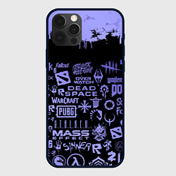 Чехол для iPhone 12 Pro Max Games pattern, цвет: 3D-черный