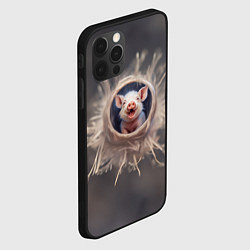 Чехол для iPhone 12 Pro Max Мордочка забавного поросёнка, цвет: 3D-черный — фото 2