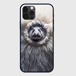 Чехол для iPhone 12 Pro Max Брутальный бегемот, цвет: 3D-черный