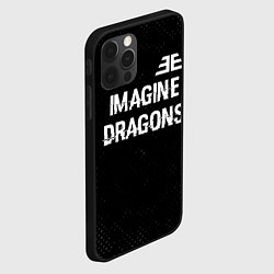 Чехол для iPhone 12 Pro Max Imagine Dragons glitch на темном фоне: символ свер, цвет: 3D-черный — фото 2