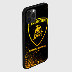 Чехол для iPhone 12 Pro Max Lamborghini - gold gradient, цвет: 3D-черный — фото 2