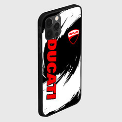 Чехол для iPhone 12 Pro Max Ducati - мазки краски, цвет: 3D-черный — фото 2