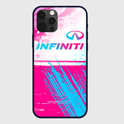 Чехол iPhone 12 Pro Max Infiniti neon gradient style: символ сверху