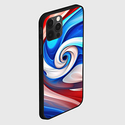 Чехол для iPhone 12 Pro Max Волны в цвете флага РФ, цвет: 3D-черный — фото 2