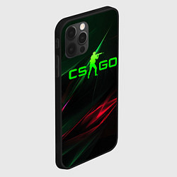 Чехол для iPhone 12 Pro Max CSGO green logo, цвет: 3D-черный — фото 2