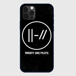 Чехол для iPhone 12 Pro Max Twenty One Pilots glitch на темном фоне, цвет: 3D-черный