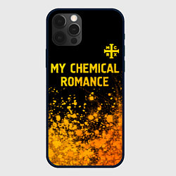 Чехол для iPhone 12 Pro Max My Chemical Romance - gold gradient: символ сверху, цвет: 3D-черный