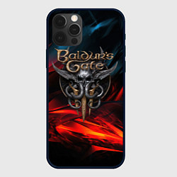 Чехол для iPhone 12 Pro Max Baldurs Gate 3 logo, цвет: 3D-черный