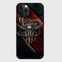 Чехол для iPhone 12 Pro Max Baldurs Gate 3 logo dark, цвет: 3D-черный