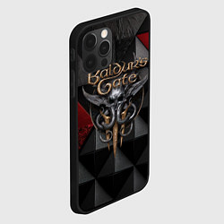 Чехол для iPhone 12 Pro Max Baldurs Gate 3 logo red black, цвет: 3D-черный — фото 2