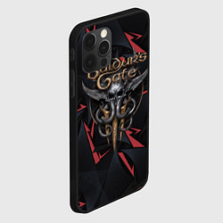 Чехол для iPhone 12 Pro Max Baldurs Gate 3 logo dark red, цвет: 3D-черный — фото 2