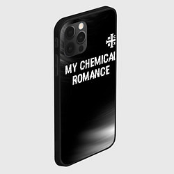 Чехол для iPhone 12 Pro Max My Chemical Romance glitch на темном фоне: символ, цвет: 3D-черный — фото 2