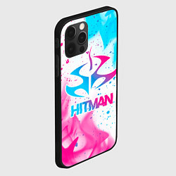 Чехол для iPhone 12 Pro Max Hitman neon gradient style, цвет: 3D-черный — фото 2