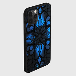 Чехол для iPhone 12 Pro Max Синий абстрактный узор на плитах, цвет: 3D-черный — фото 2