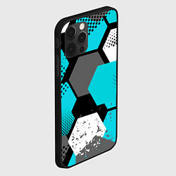 Чехол для iPhone 12 Pro Max Шестиугольники абстрактный фон, цвет: 3D-черный — фото 2