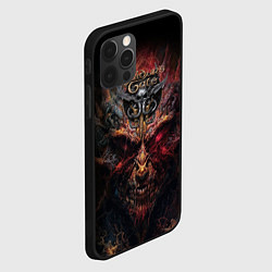 Чехол для iPhone 12 Pro Max Baldurs Gate 3 logo demon, цвет: 3D-черный — фото 2