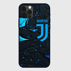 Чехол для iPhone 12 Pro Max Juventus abstract blue logo, цвет: 3D-черный