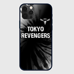 Чехол для iPhone 12 Pro Max Tokyo Revengers glitch на темном фоне: символ свер, цвет: 3D-черный