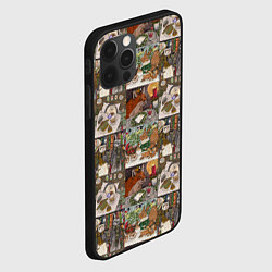 Чехол для iPhone 12 Pro Max Милые иллюстрации коллаж, цвет: 3D-черный — фото 2